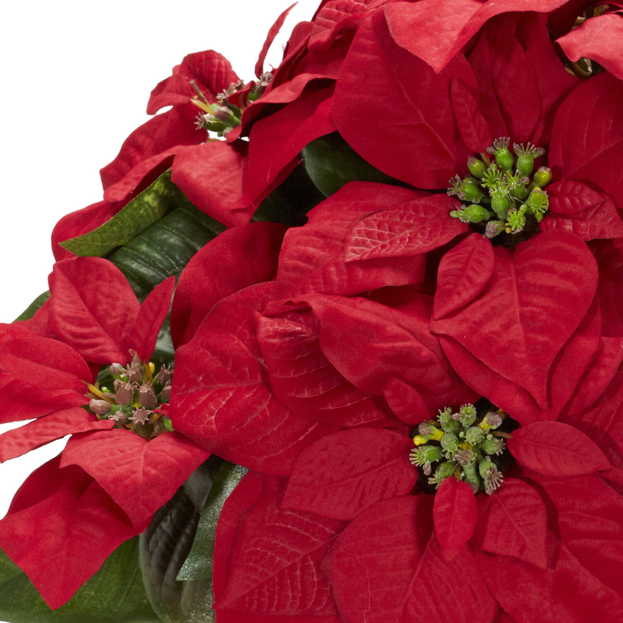 18" Potted Poinsettia with Decorative Vase